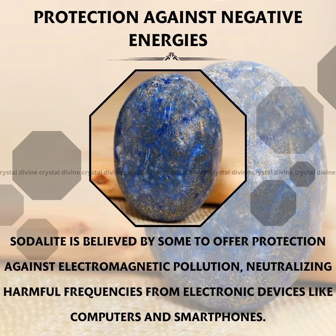 Sodalite Crystal Palm Stone (Enhanced Meditation & Focus)