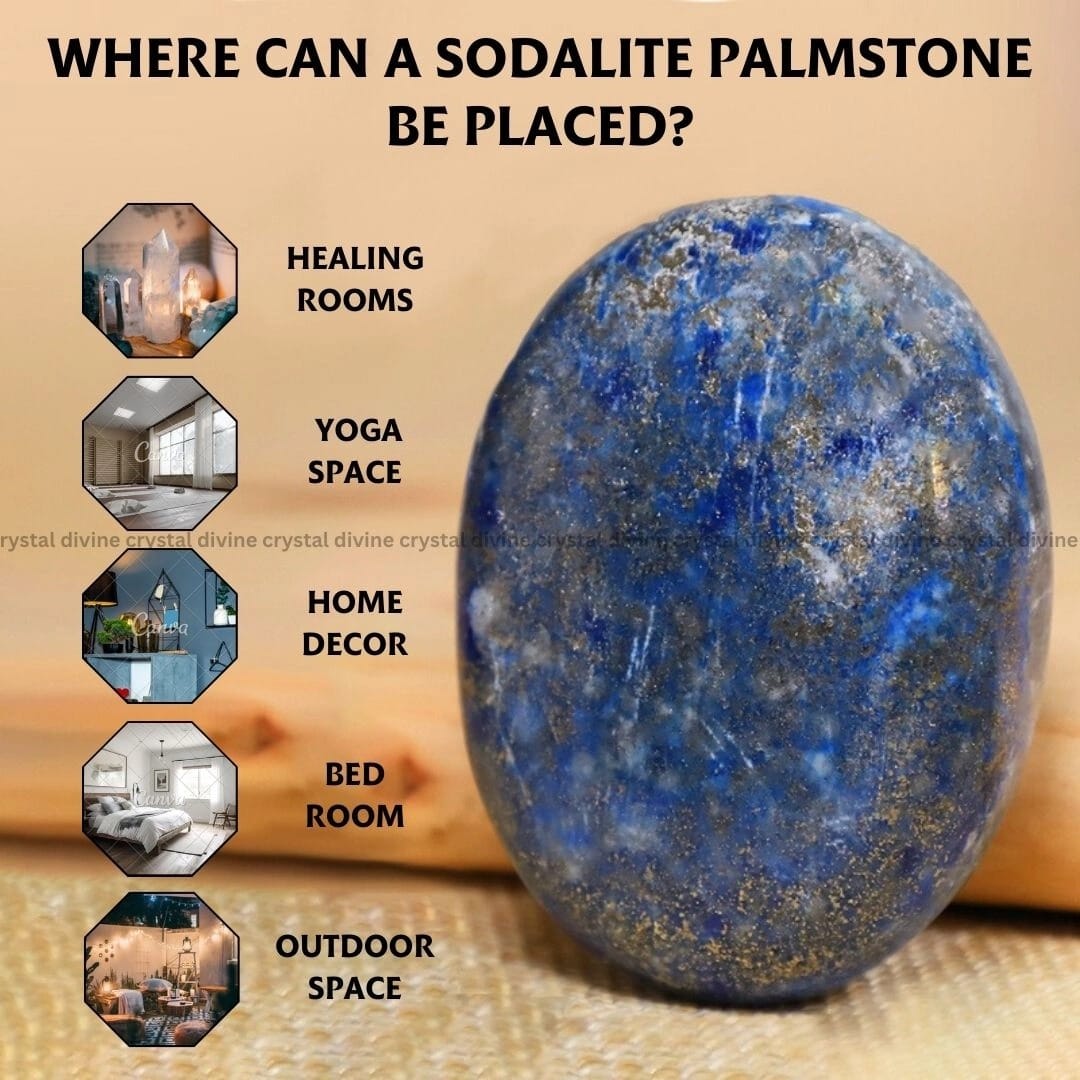 Sodalite Crystal Palm Stone (Enhanced Meditation & Focus)