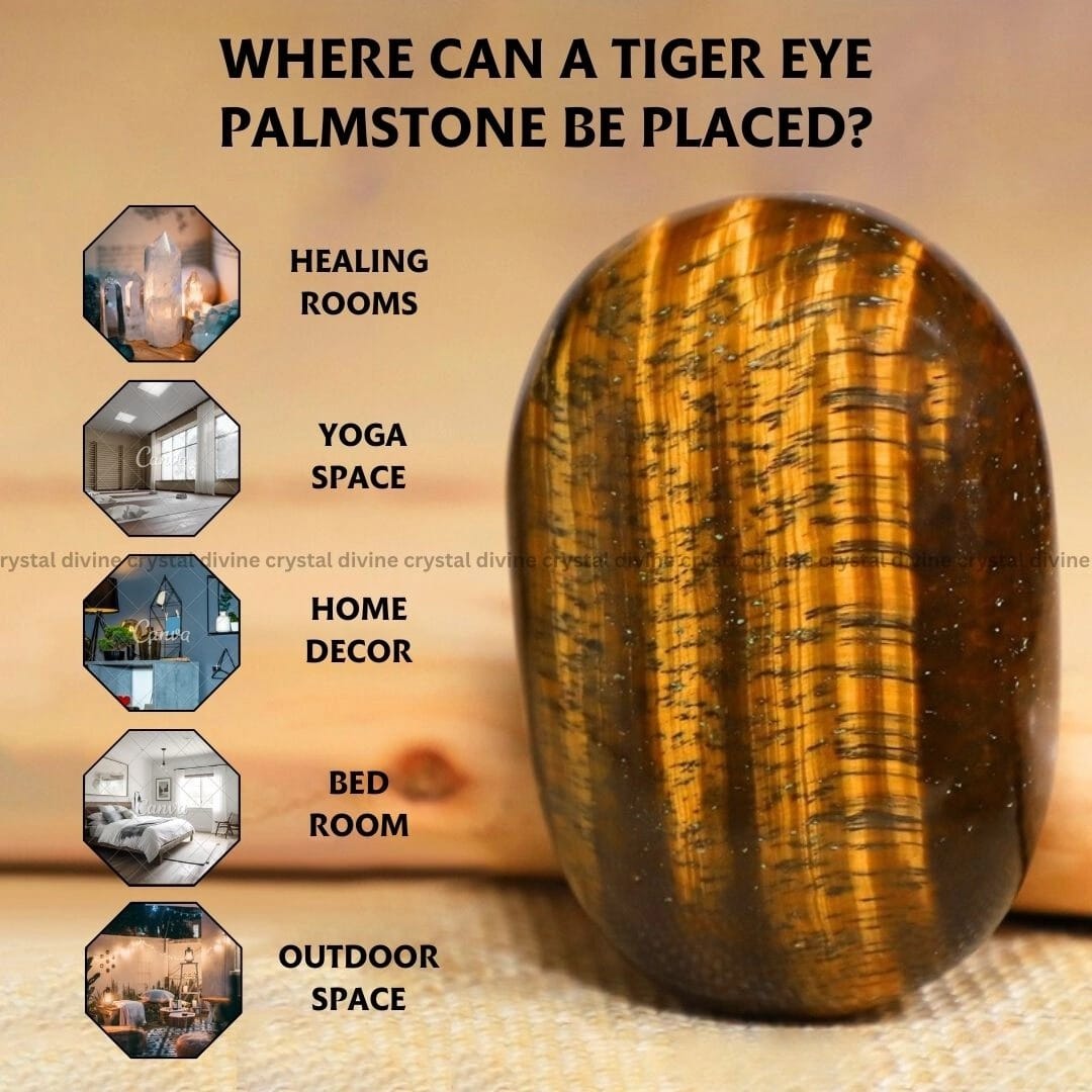 Tiger Eye Crystal Palm Stone (Manifestation & Willpower)