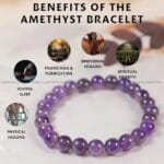 Amethyst Crystal Bracelet - 8 MM (Enhanced Focus & Concentration)
