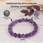 Amethyst Crystal Bracelet - 8 MM (Enhanced Focus & Concentration)