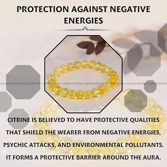 Citrine Crystal Bracelet - 8 MM (Confidence & Self-Esteem)