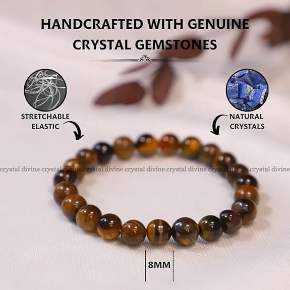 Tiger Eye Crystal Bracelet - 8 MM (Manifestation & Willpower)