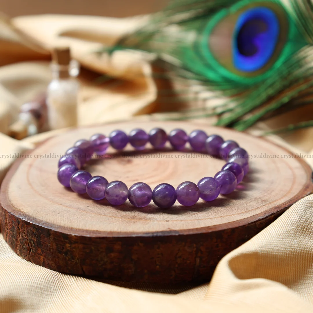 Amethyst Crystal Bracelet - 8 MM (Enhanced Focus & Concentration)