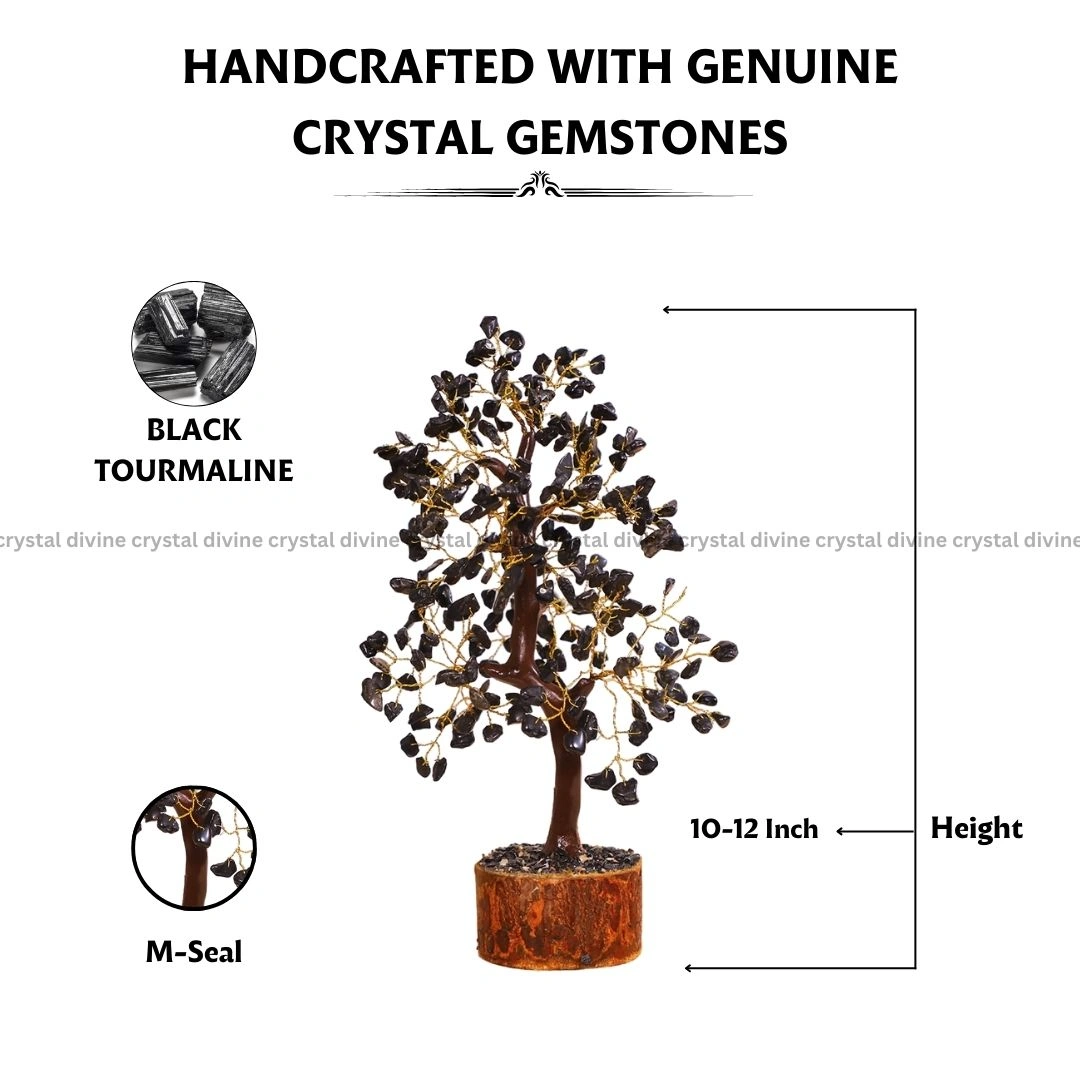 Black Tourmaline Crystal Tree 300 Beads (Protection From Negative Energy)