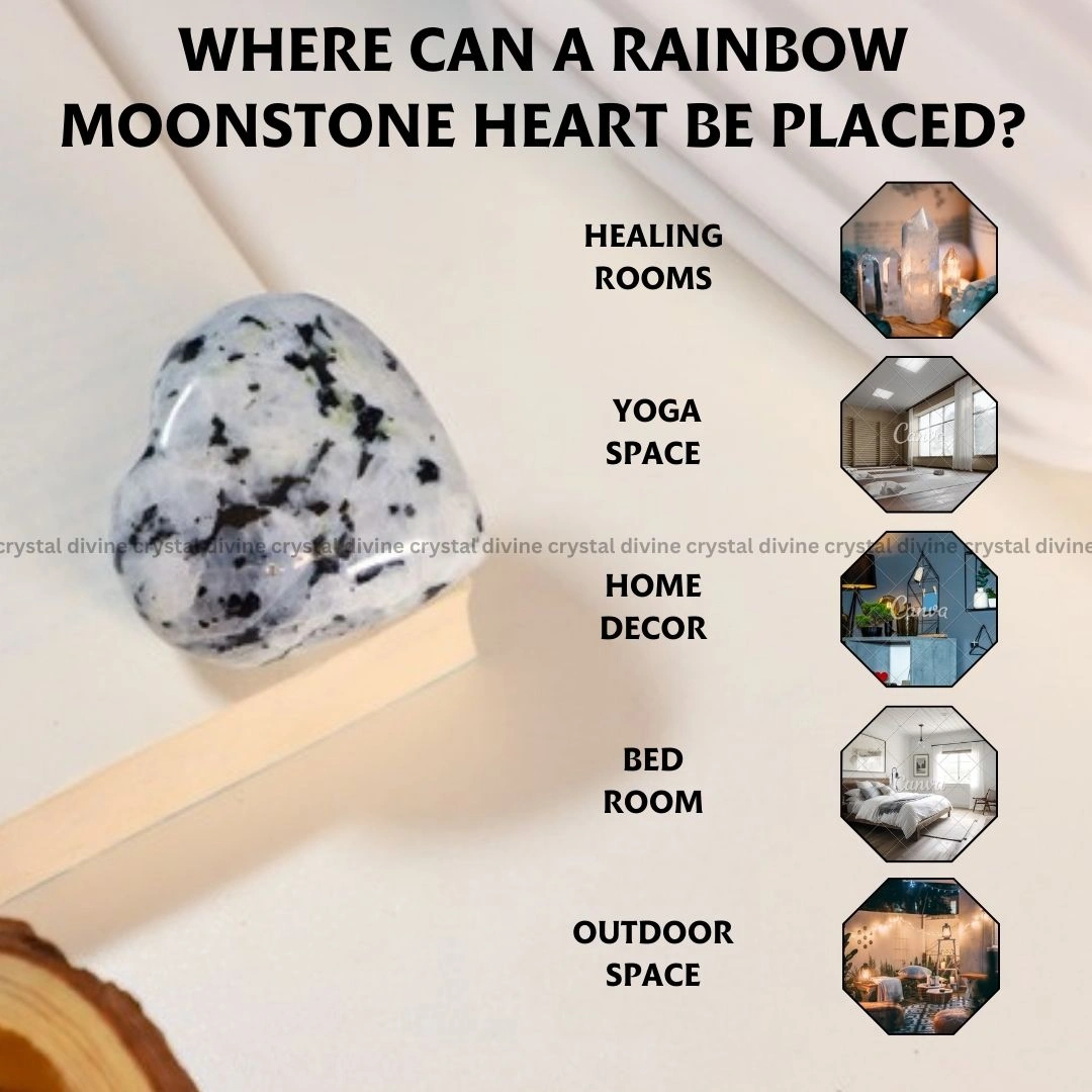 Rainbow Moonstone Heart (Intuition & Spiritual Connection)