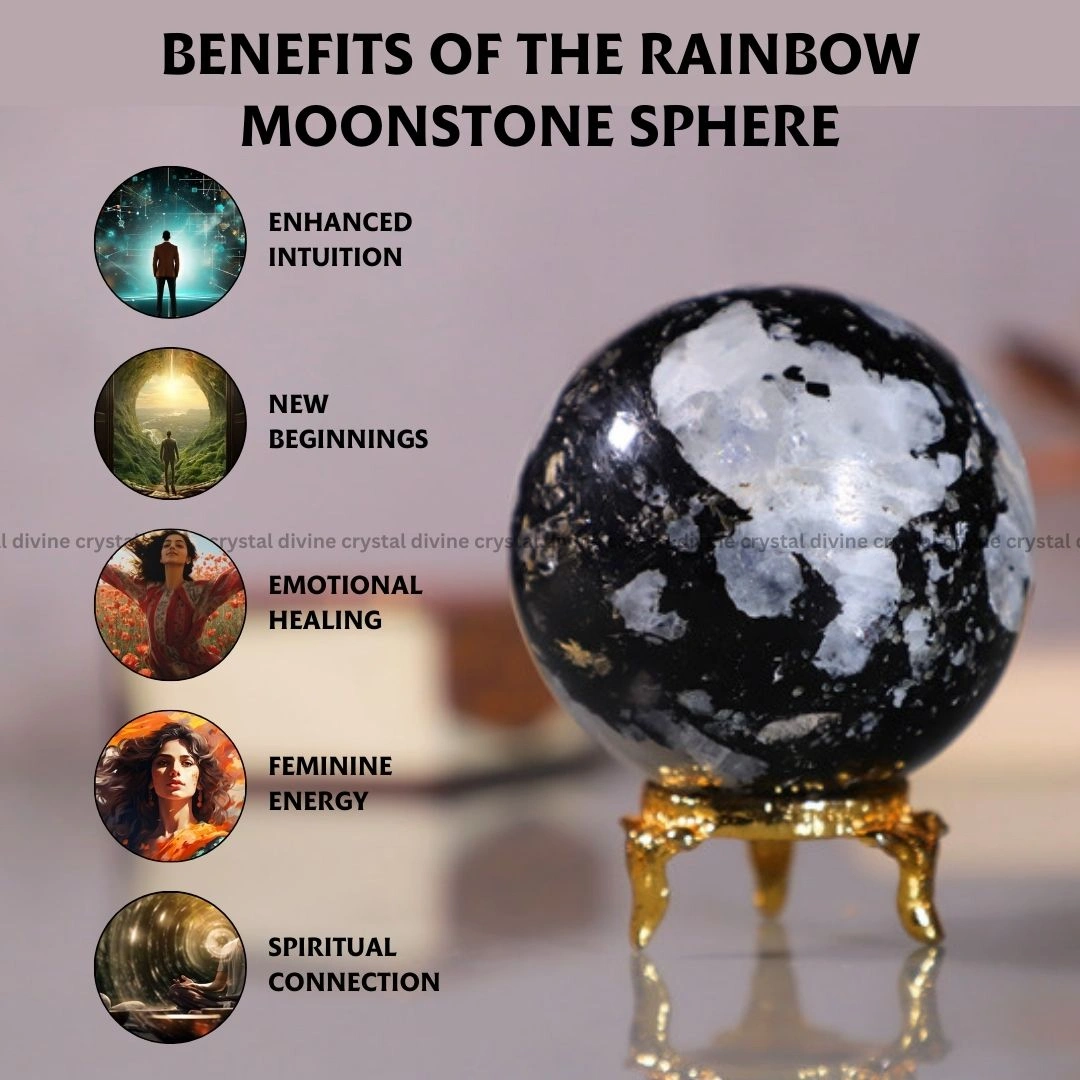 Rainbow Moonstone Crystal Sphere