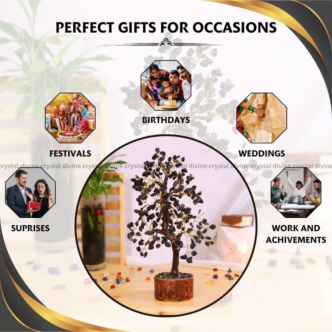 Black Tourmaline Crystal Tree 300 Beads (Protection From Negative Energy)