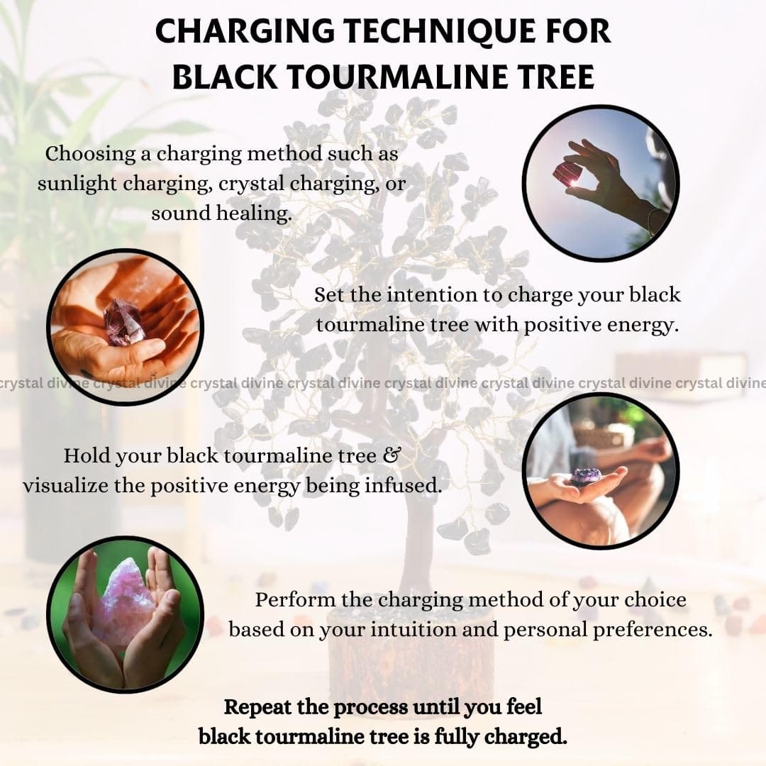 Black Tourmaline Crystal Tree 300 Beads (Protection From Negative Energy)