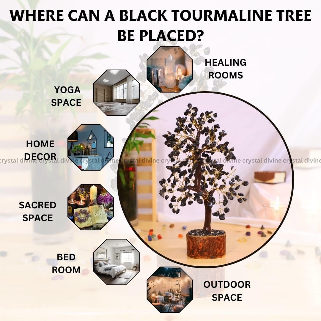 Black Tourmaline Crystal Tree 300 Beads (Protection From Negative Energy)