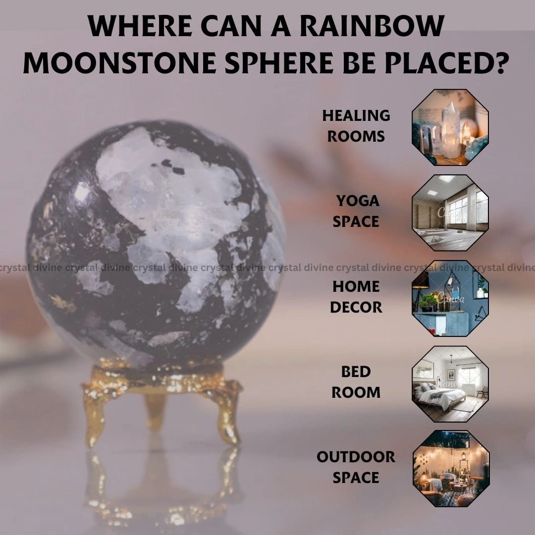 Rainbow Moonstone Crystal Sphere (Confidence & Self-Esteem)