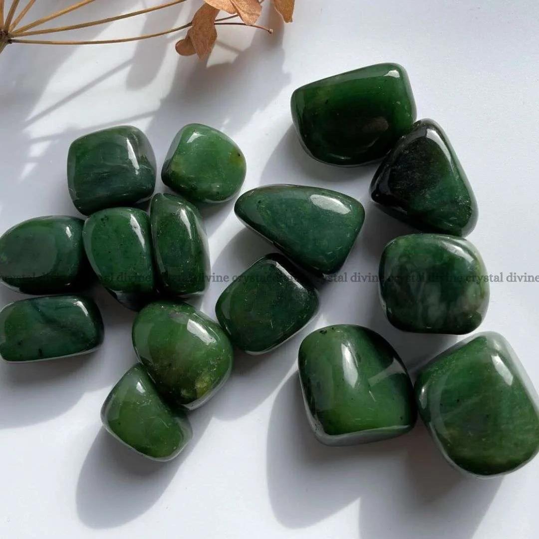 Green Jade Tumble Stone Pack of 5 (Calming & Balancing)