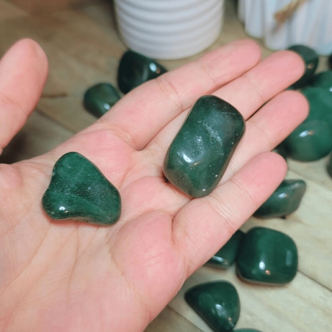 Green Jade Tumble Stone Pack of 5 (Calming & Balancing)