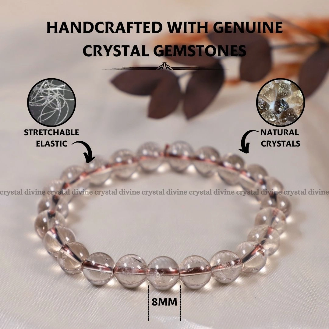 Clear Quartz Crystal Bracelet - 8 MM (Clarity & Focus)