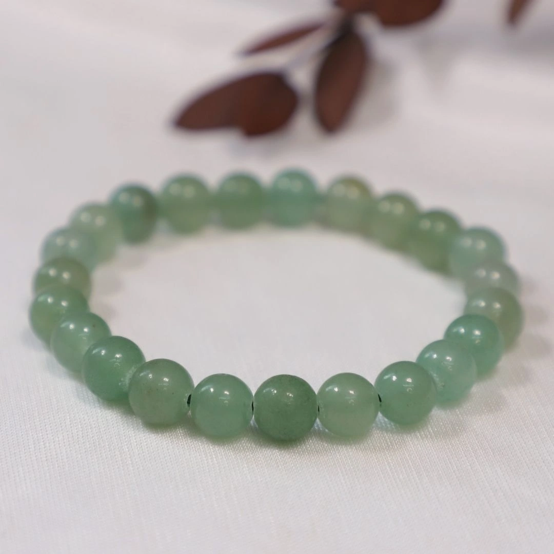 Green Aventurine Crystal Bracelet - 8 MM (Luck & Prosperity)