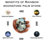 Rainbow Moonstone Crystal Palm Stone (Grounding & Stabilizing)