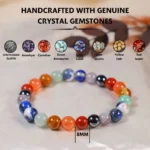 Seven Chakra Crystal Bracelet - 8 MM (Enhanced Meditation & Focus)