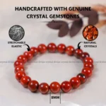Red Jaspar Crystal Bracelet - 8MM (Energy & Vitality)