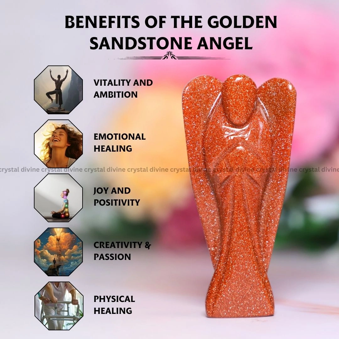 Golden Sandstone Crystal Angel (Vitality & Physical Well-being)