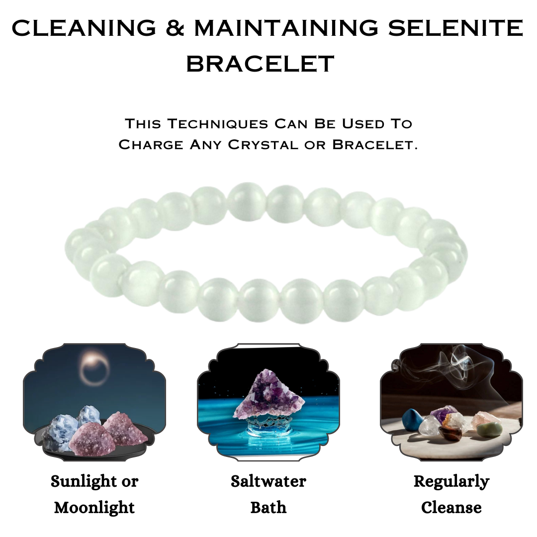 Selenite Bracelet - 8 MM (Cleansing & purification)