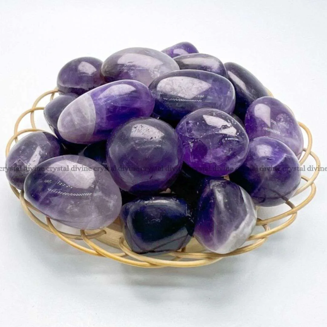 Amethyst Tumble Stone Pack of 5 (Clarity & Mental Focus)