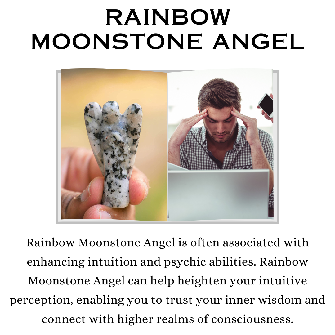 Rainbow Moonstone Crystal Angel (Harmony & Protection)