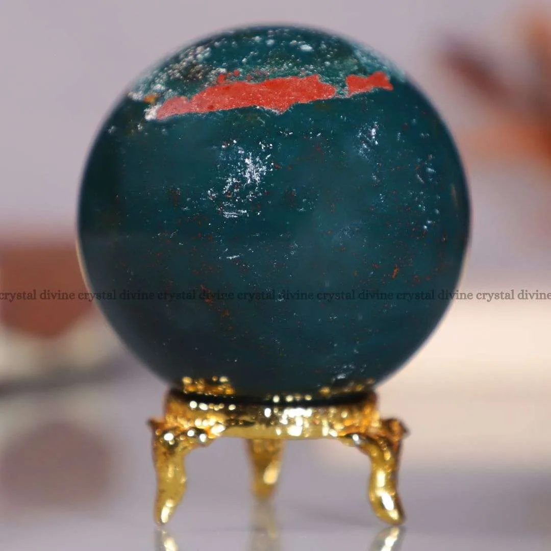 Blood Stone Crystal Sphere (Creativity & Motivation)