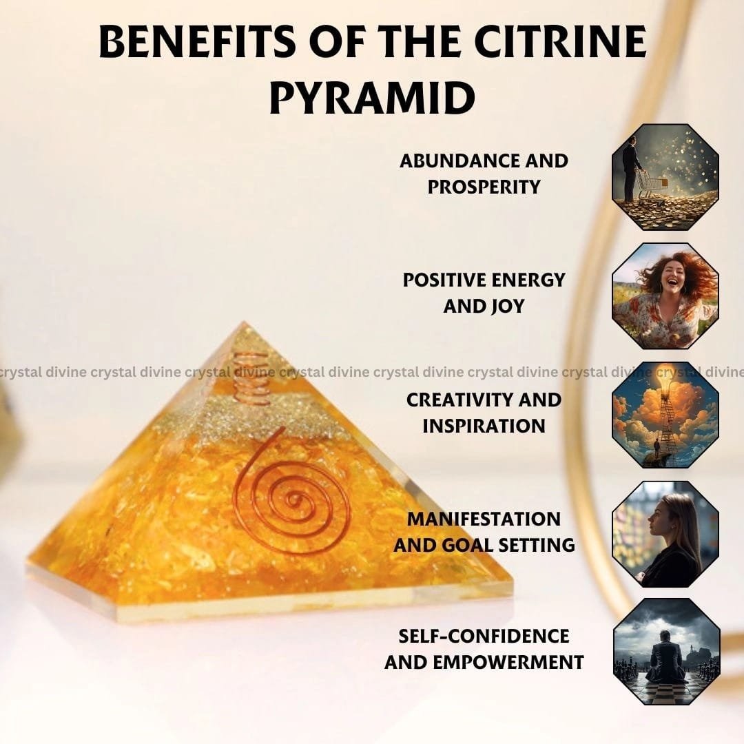 Citrine Crystal Pyramid (Manifestation & Creativity)