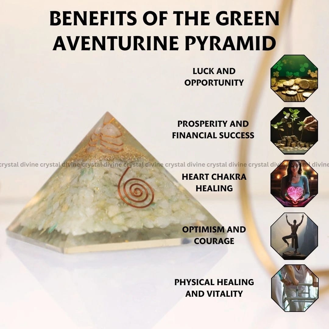 Green Aventurine Crystal Pyramid (Luck & Prosperity)