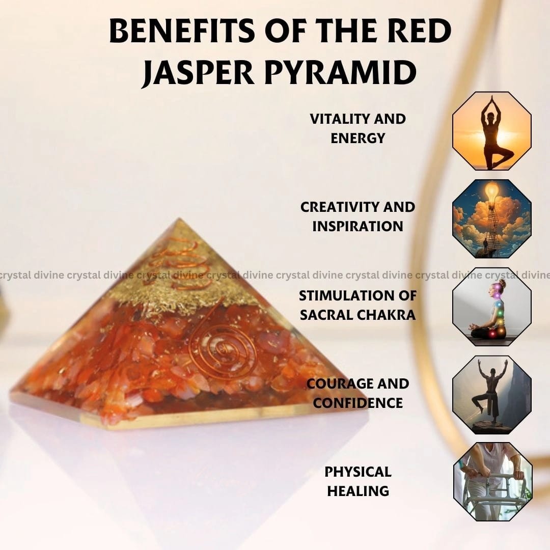 Red Jasper Crystal Pyramid (Motivation & Endurance)