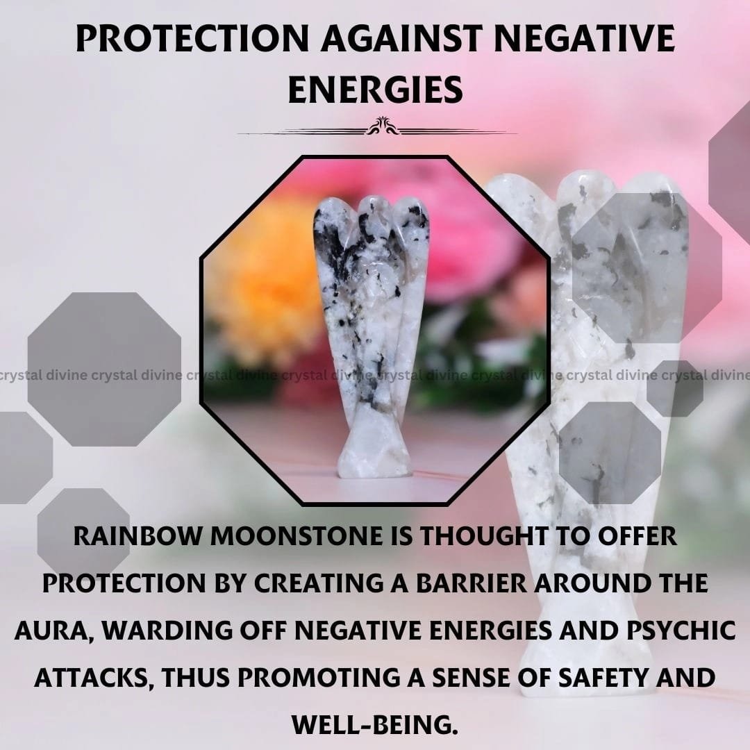 Rainbow Moonstone Crystal Angel (Harmony & Protection)