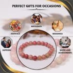 Rhodonite Crystal Bracelet - 8 MM (Grounding Energy & Physical Healing)