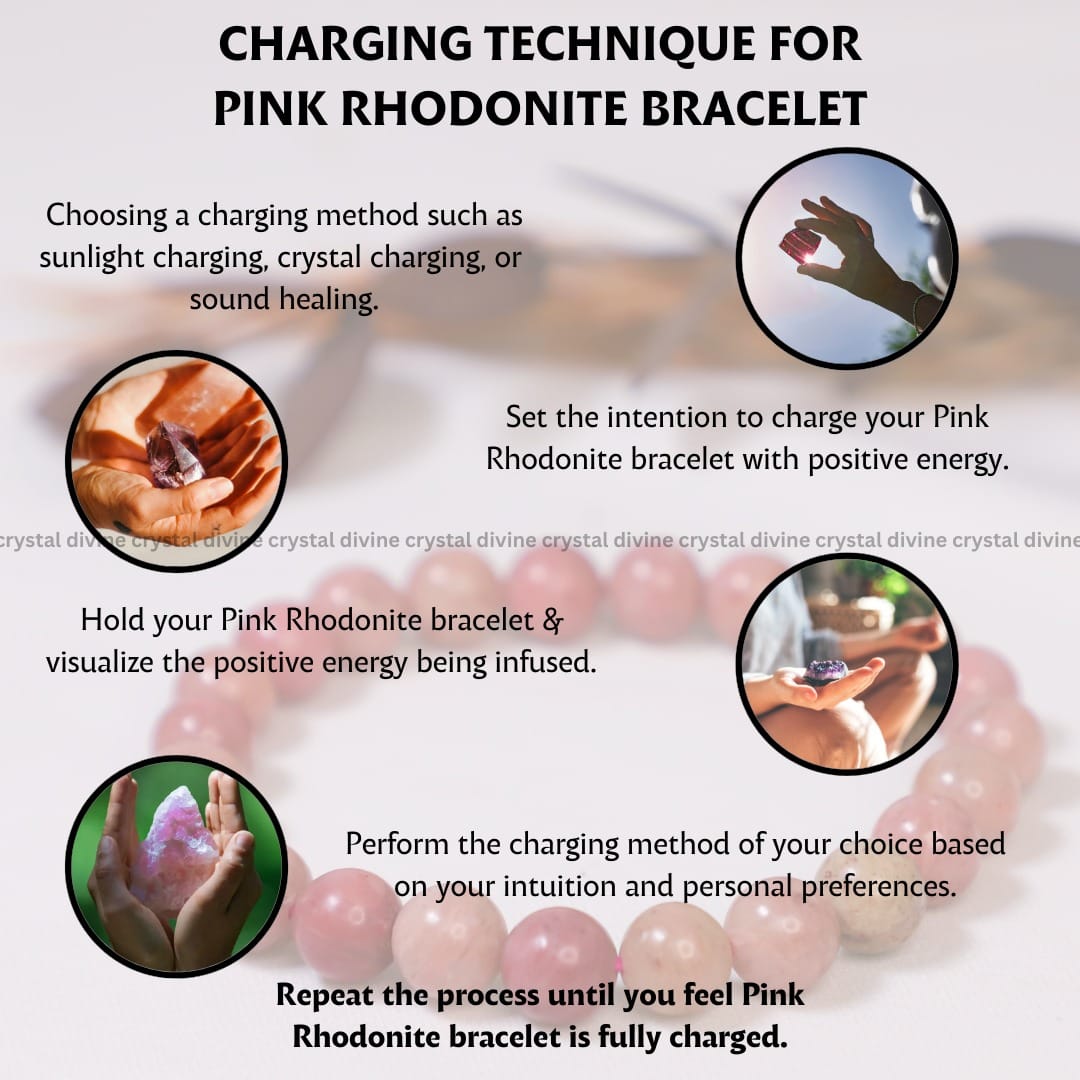 Rhodonite Crystal Bracelet - 8 MM (Grounding Energy & Physical Healing)