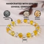 Clear Quartz + Citrine Bracelet - 8 MM (Abundance & Prosperity)