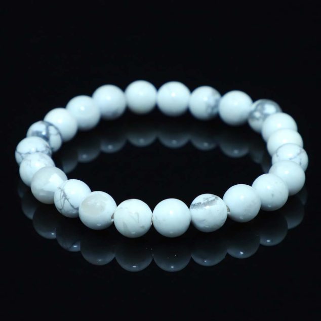 White Chalcedony Stone Bracelet with Wish Sterling Silver Charm | T. Jazelle