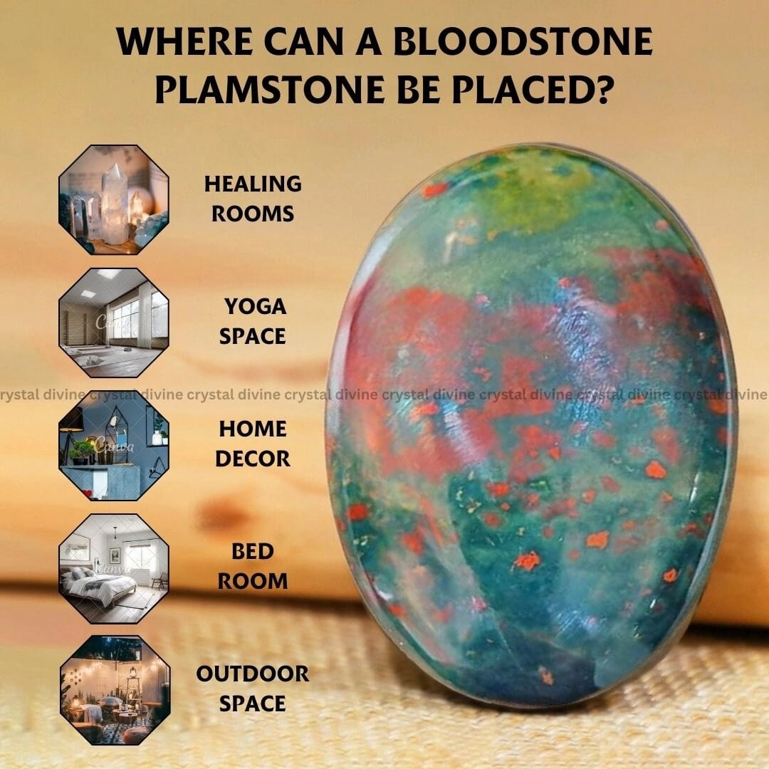 Bloodstone Crystal Palm Stone (Creativity & Motivation)
