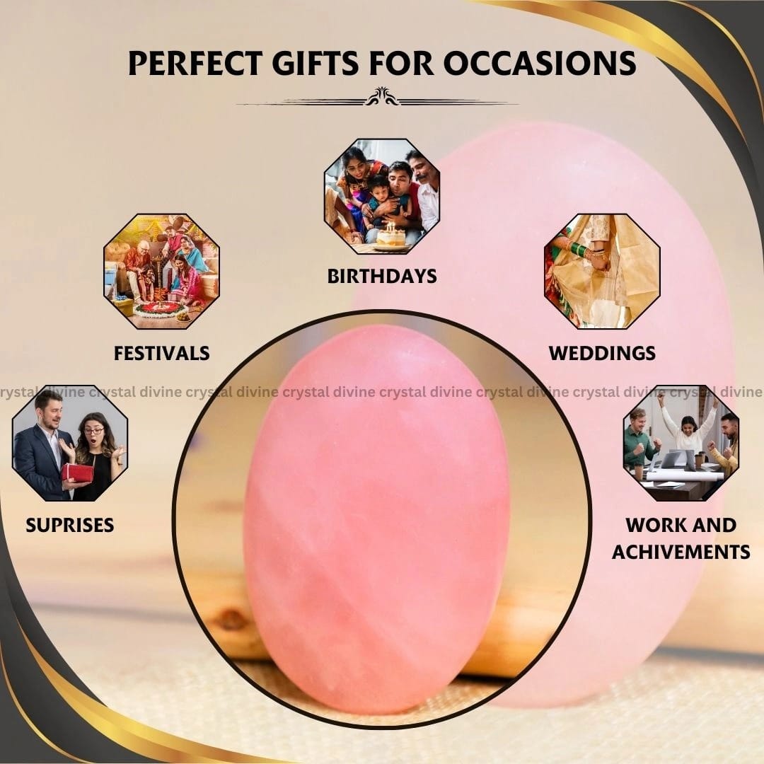 Rose Quartz Crystal Palm Stone (Love & Compassion)