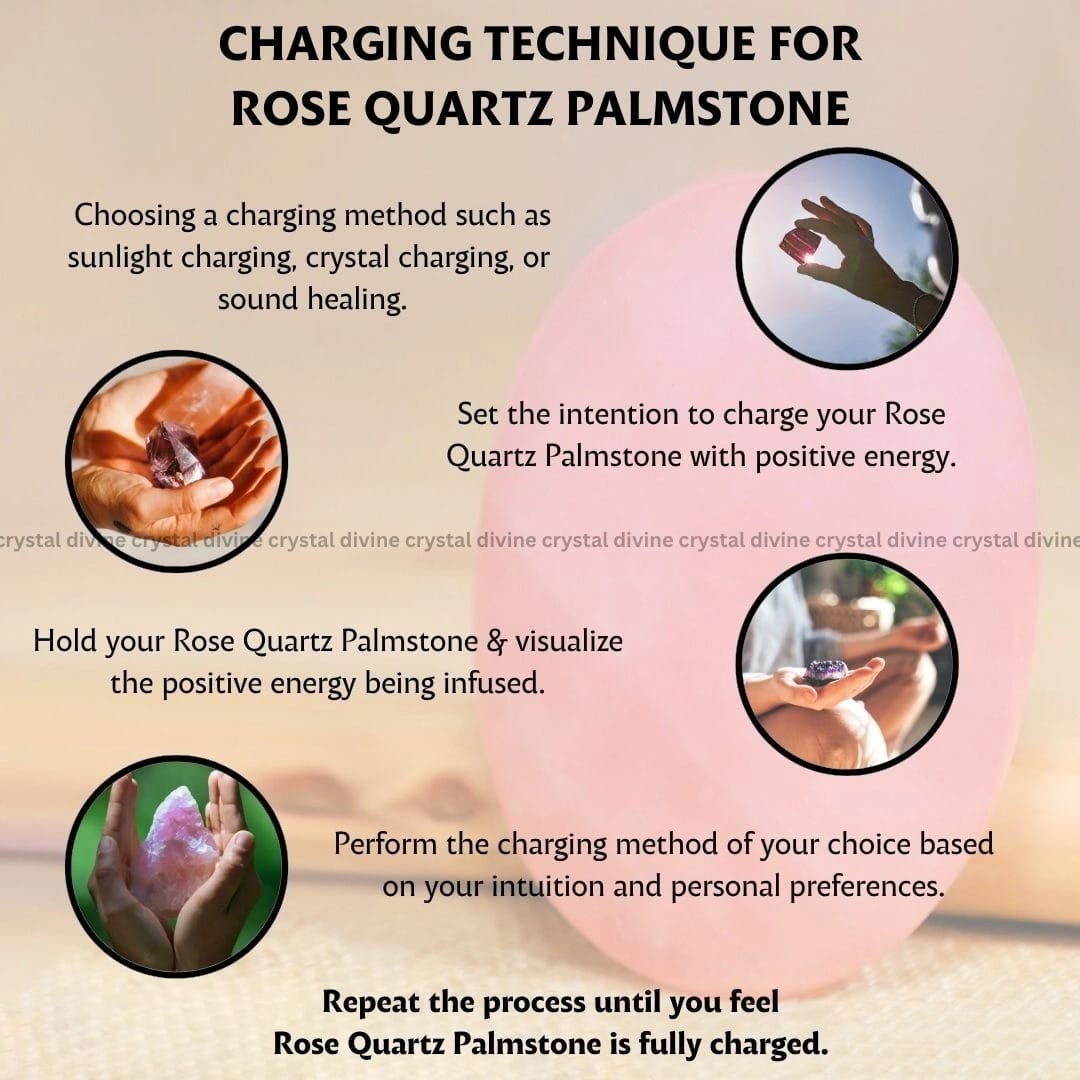 Rose Quartz Crystal Palm Stone (Love & Compassion)