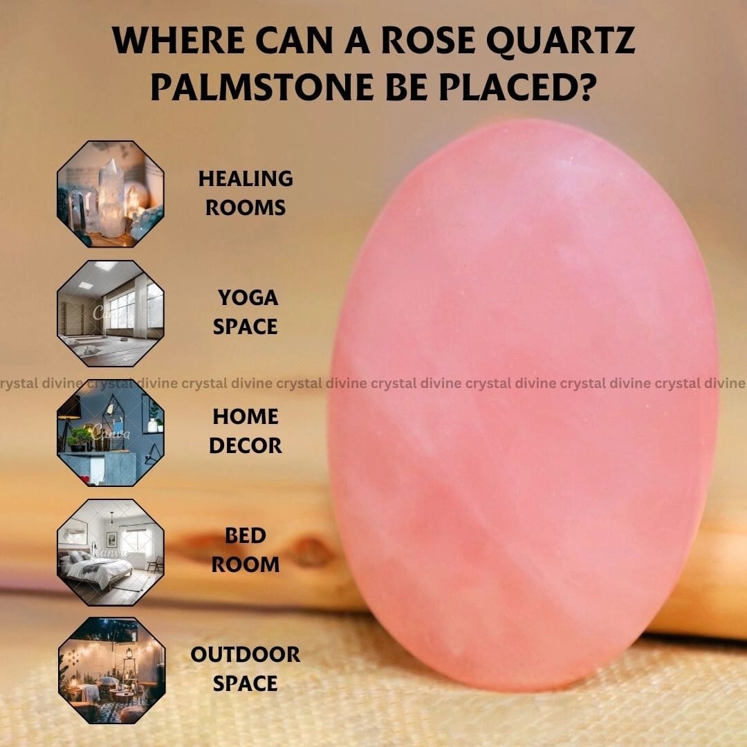 Rose Quartz Crystal Palm Stone (Love & Compassion)