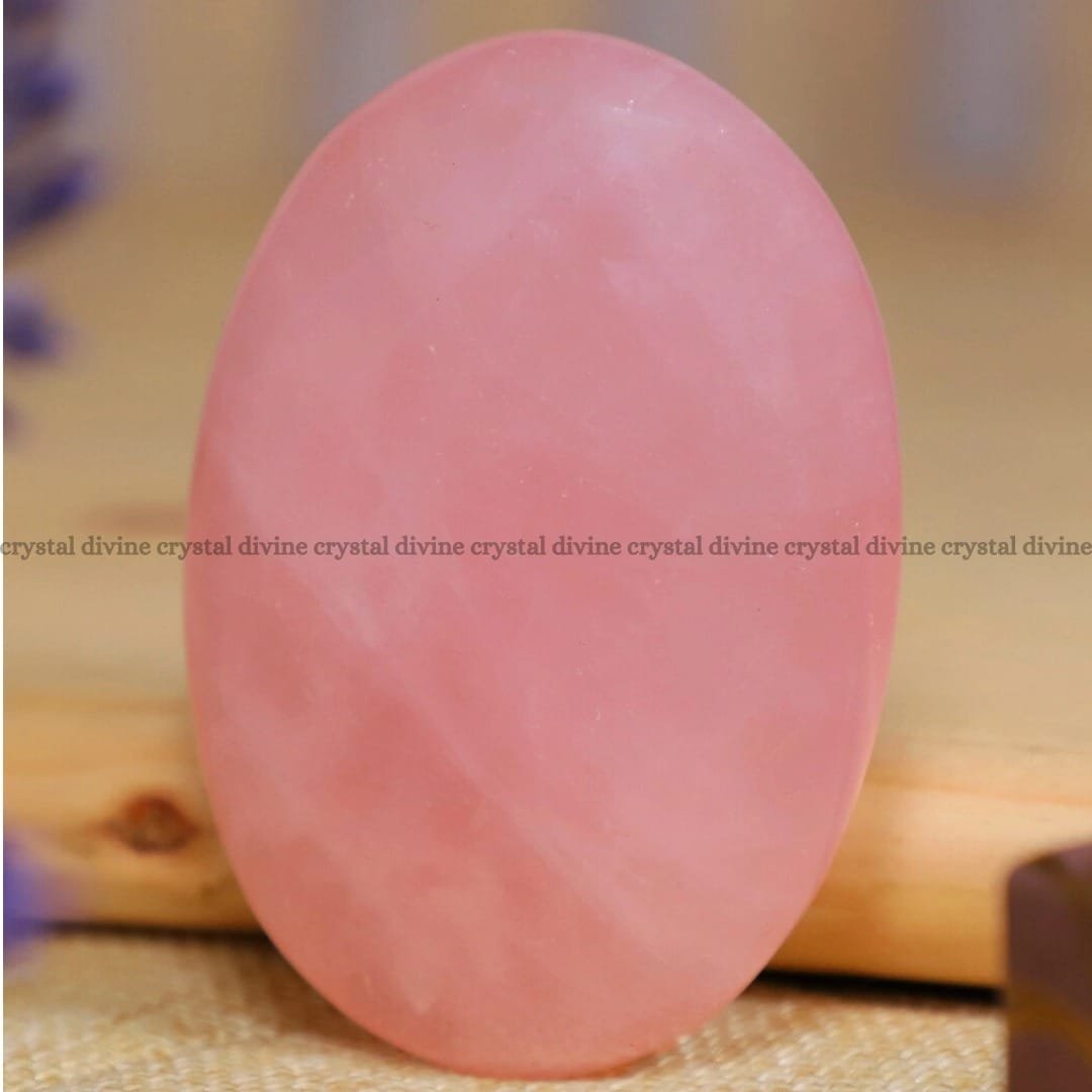 Rose Quartz Crystal Palm Stone