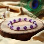 Rose Quartz + Amethyst Bracelet - 8 MM (Calming & Stress Reduction)