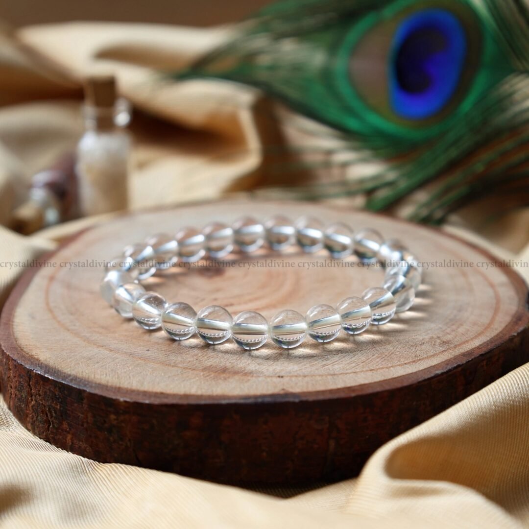 Clear Quartz Crystal Bracelet - 8 MM (Clarity & Focus)