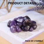 Amethyst Tumble Stone Pack of 5 (Clarity & Mental Focus)