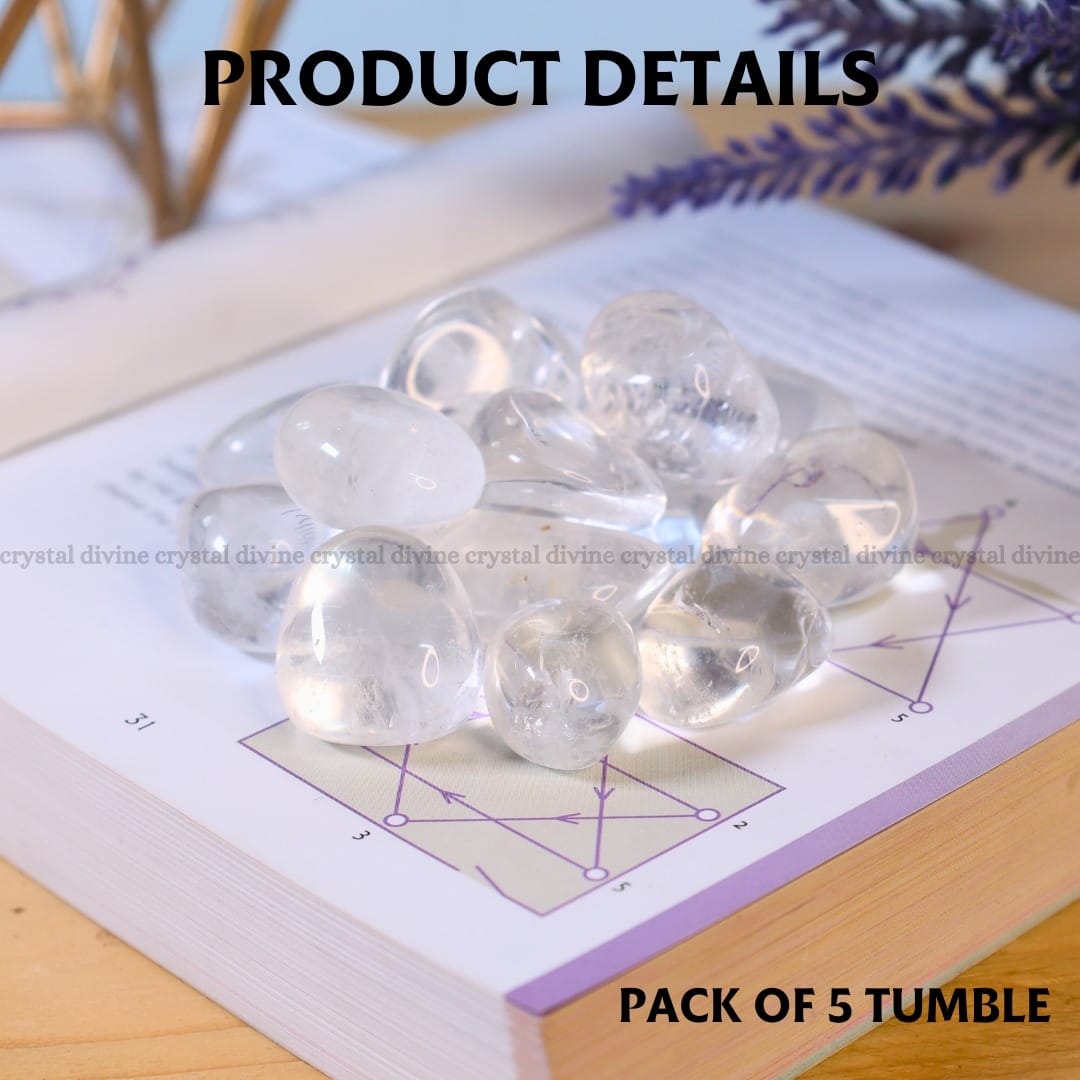 Clear Quartz Tumble Stone - Pack of 5 (Creativity & Inspiration)