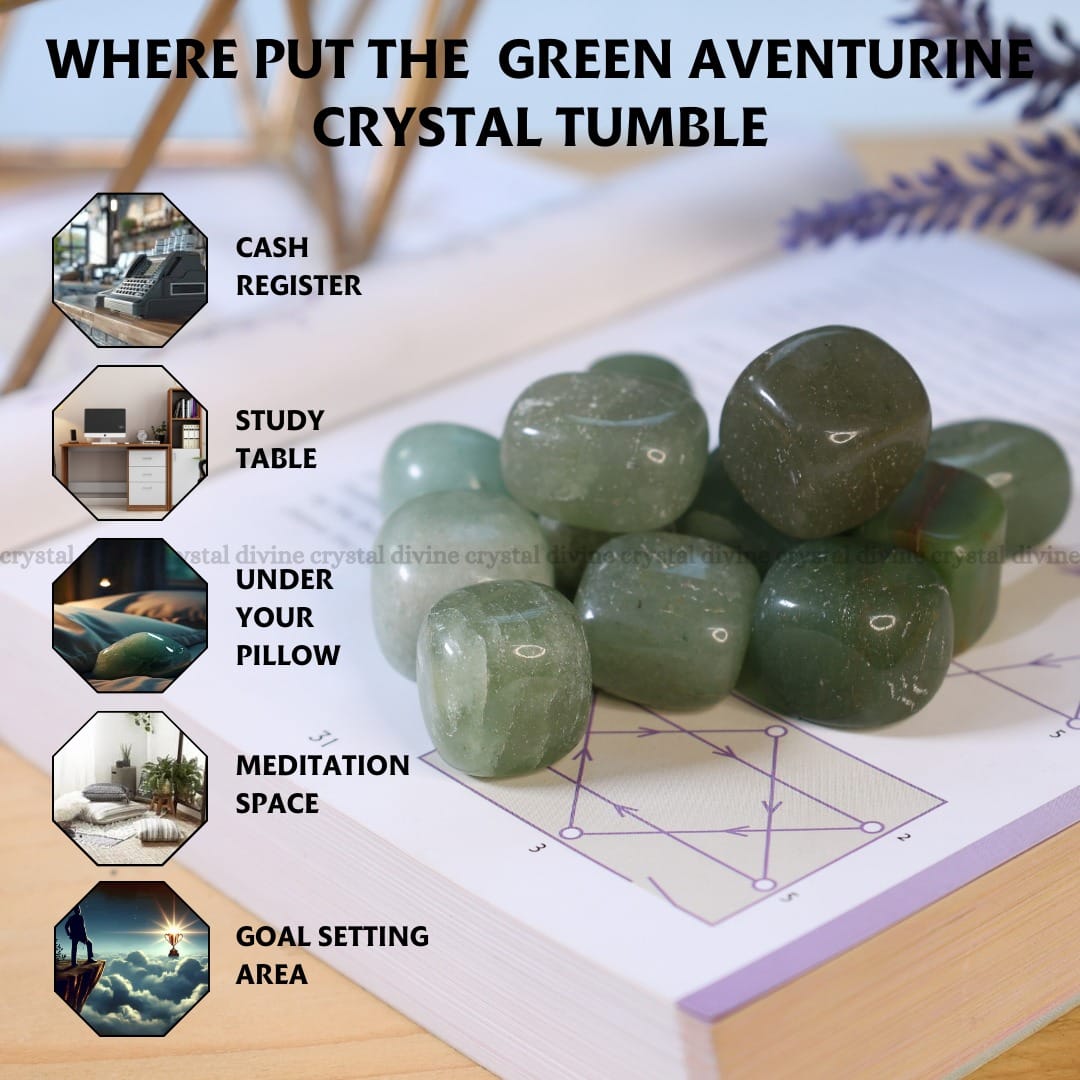 Green Aventurine Tumble Stone Pack of 5 (Luck & Prosperity)