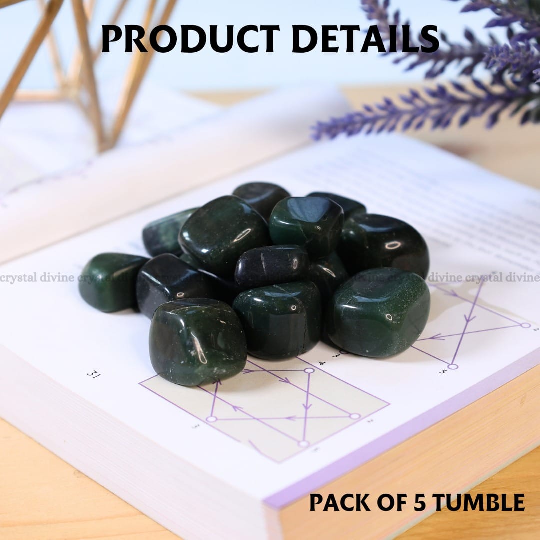 Green Jade Tumble Stone Pack of 5 (Calming & Balancing)