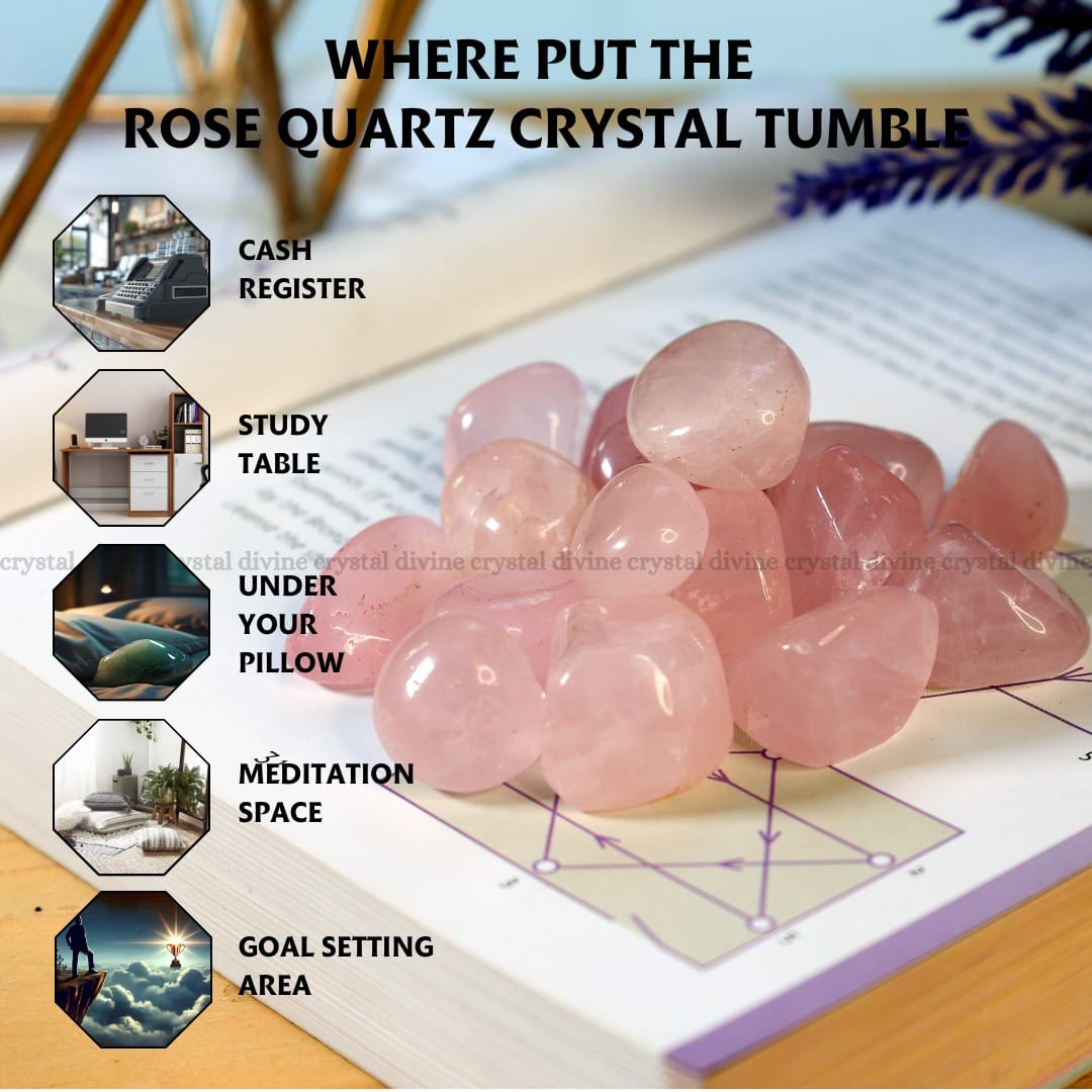 Rose Quartz Tumble Stone Pack of 5 (Love & Relationships)