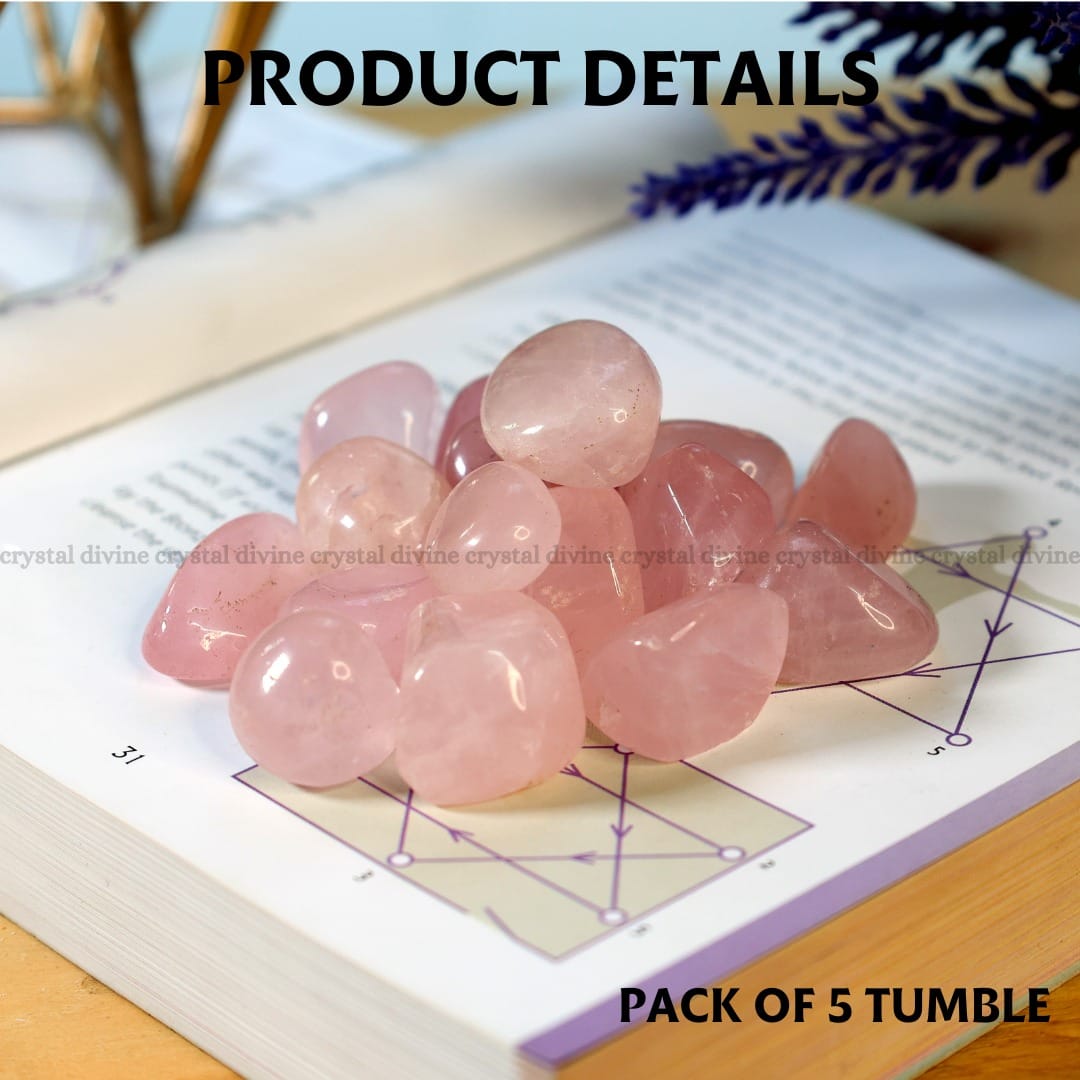 Rose Quartz Tumble Stone Pack of 5 (Love & Relationships)