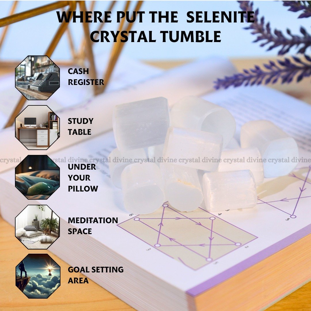 Selenite Tumble Stone Pack Of 5 (Spiritual Connection)