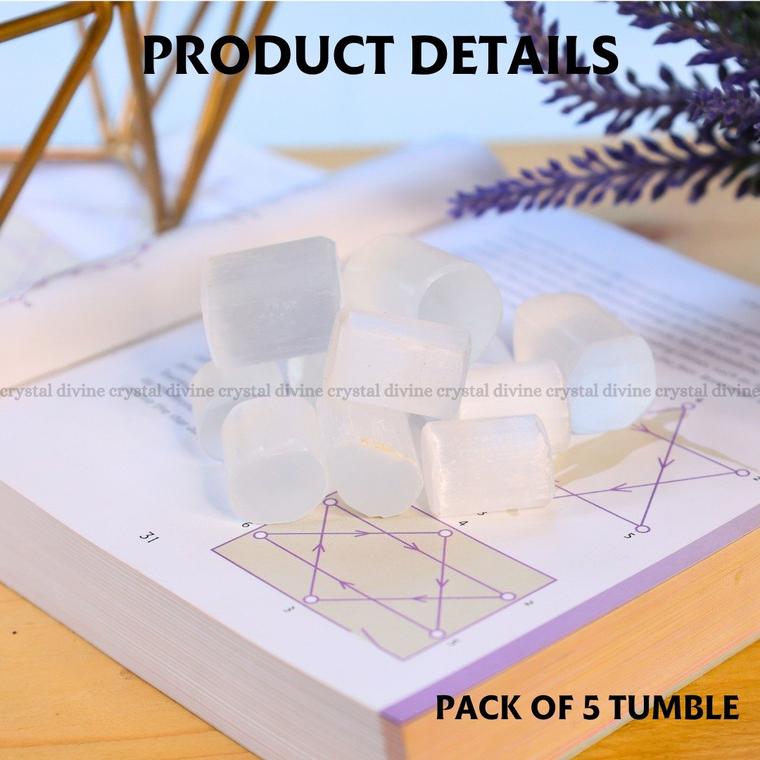 Selenite Tumble Stone Pack Of 5 (Spiritual Connection)